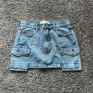 Denim Forum Light Blue Cargo Pocket Denim Mini Skirt